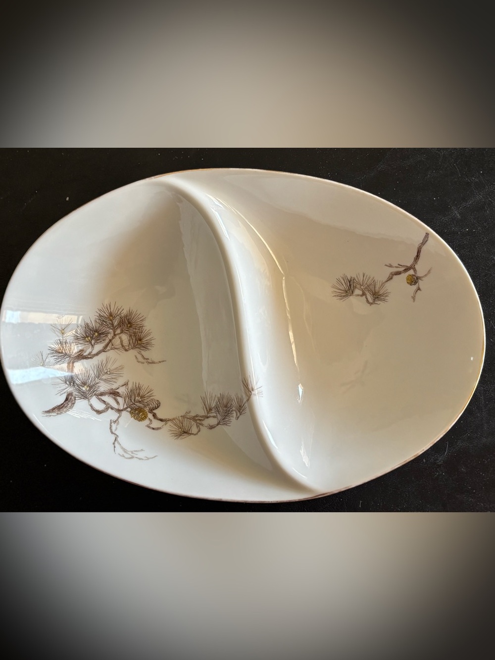 Vintage Larchmont by Sango Japan Divided Serving Dish  pre-owned